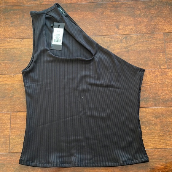 Black Dynamite one shoulder top with cutout. New with tags, size S! - Picture 1 of 2